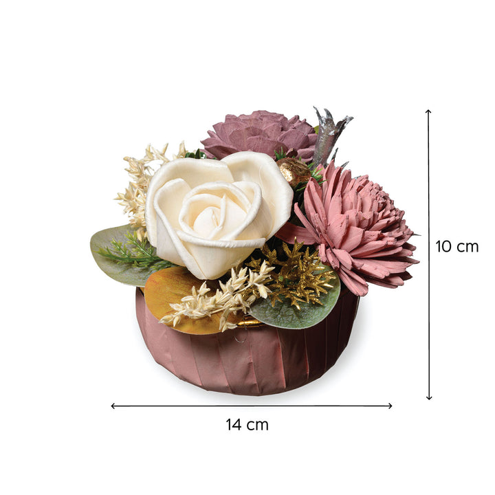 Coral and White Mini Sola Wood Floral Arrangement