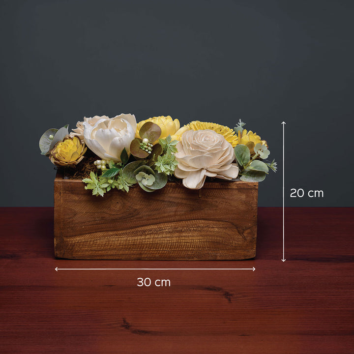 Handcrafted Solawood Flowers "Floral Fantasy" Arrangement