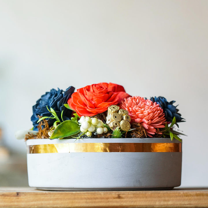 Handcrafted Solawood Flowers "Colour Burst" Floral Centerpiece
