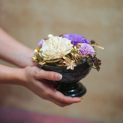 Handcrafted Solawood Flowers "Morning Angel" Floral Arrangement