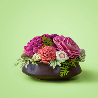 Handcrafted Solawood Flowers "Peach Perfection" Centerpiece
