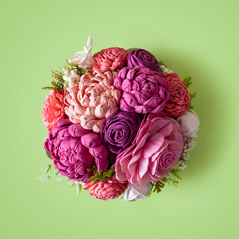 Handcrafted Solawood Flowers "Peach Perfection" Centerpiece