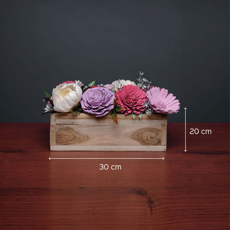 Handcrafted Solawood Flowers "Little Garden" Arrangement