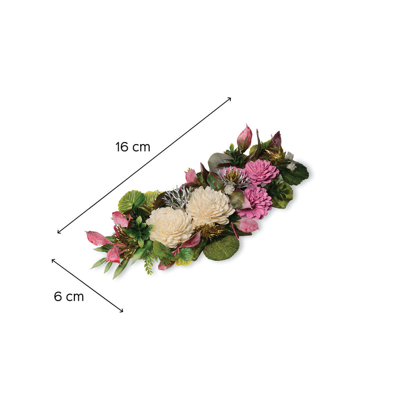 Pink Cake Topper with Sola Wood Floral Arrangement and Sticks