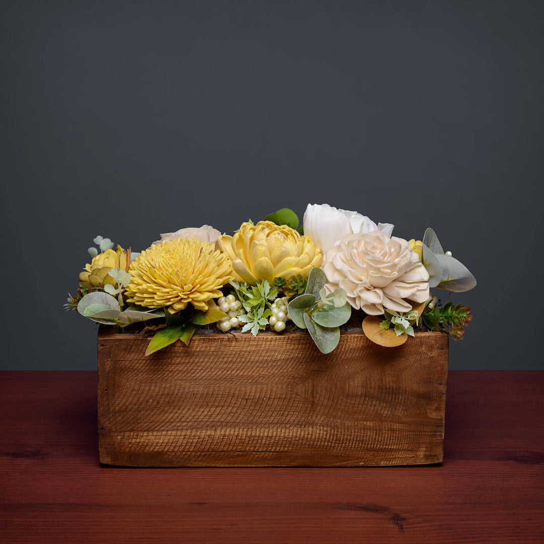 Handcrafted Solawood Flowers "Floral Fantasy" Arrangement