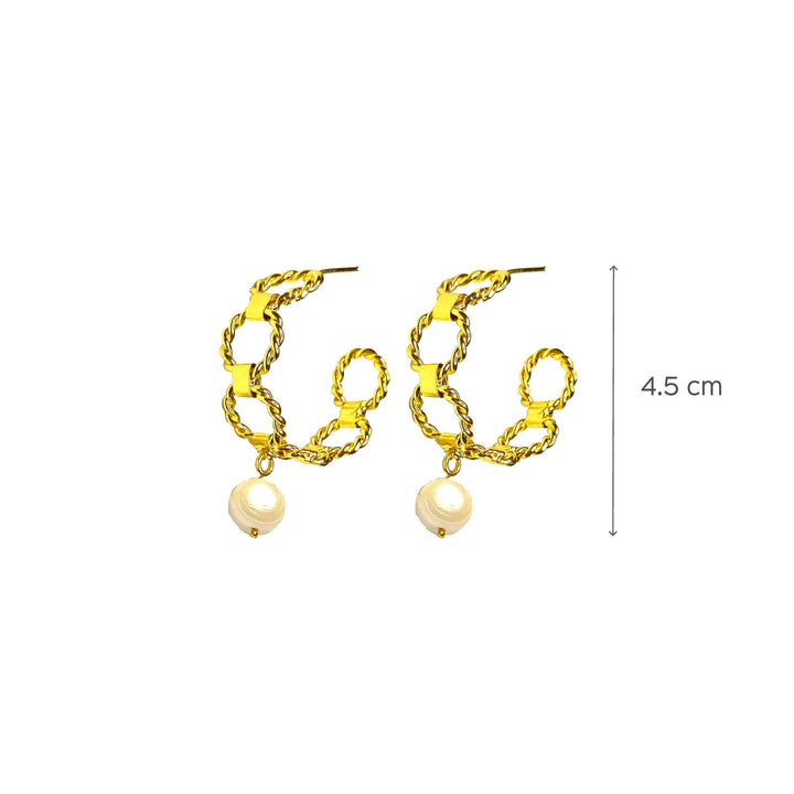 18K Gold Polished Circle Link Hoops