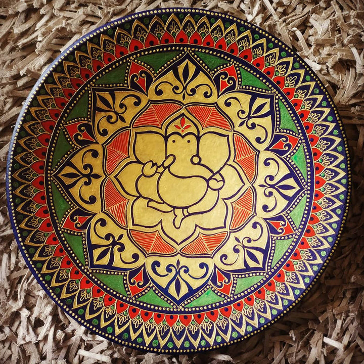 Handpainted Terracotta Wall Plate - Ganesha