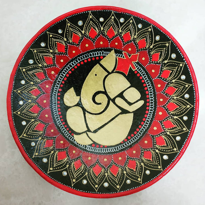 Handpainted Terracotta Wall Plate - Ganesha