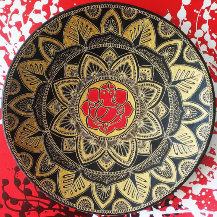 Handpainted Terracotta Wall Plate - Ganesha