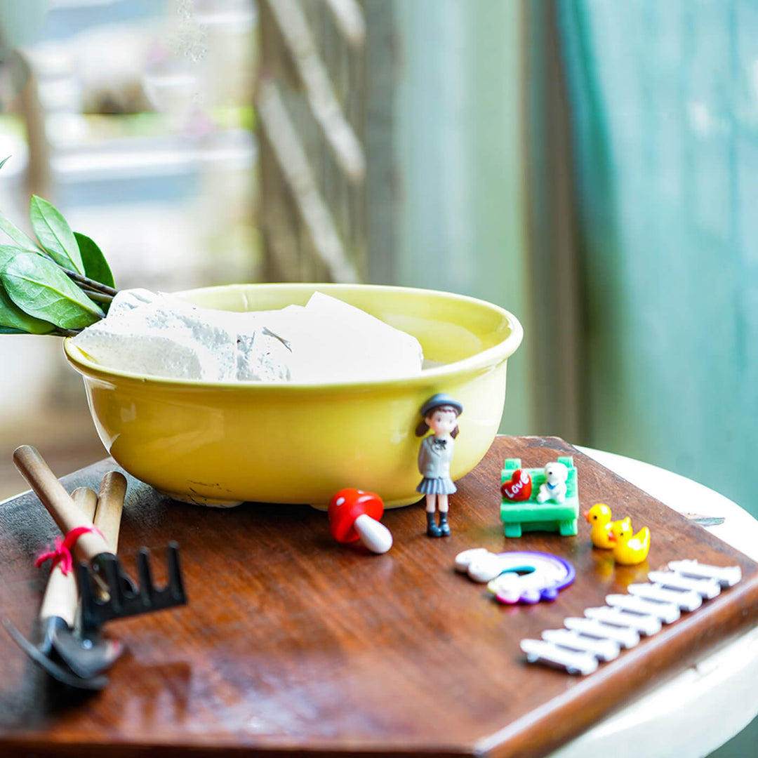 Girl & Rainbow Miniature Kit with Plant