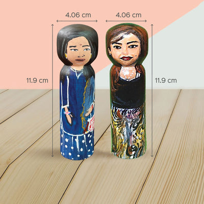 Handpainted Wooden Besties Personalised Dolls - Medium