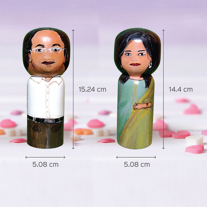 Handpainted Wooden Female Personalised Doll - Large