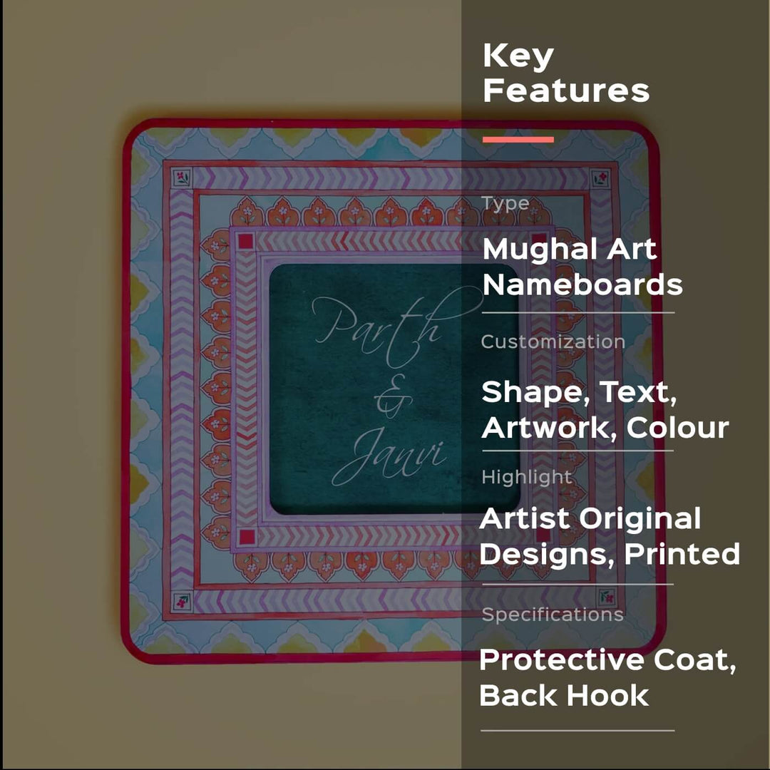 Square Printed Nameboard - Multicolour