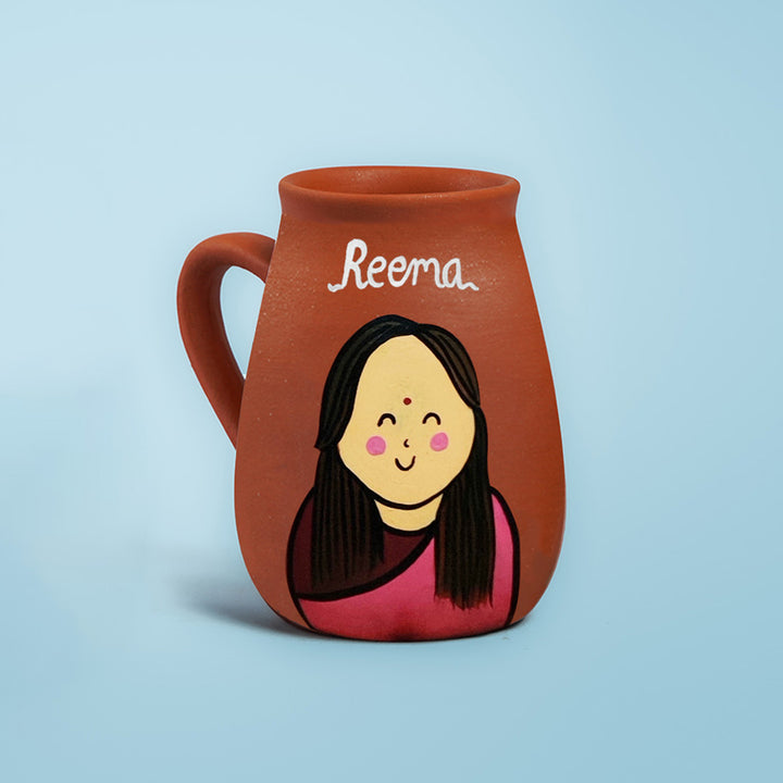 Personalised Terracotta Mugs with Photo Based Caricatures