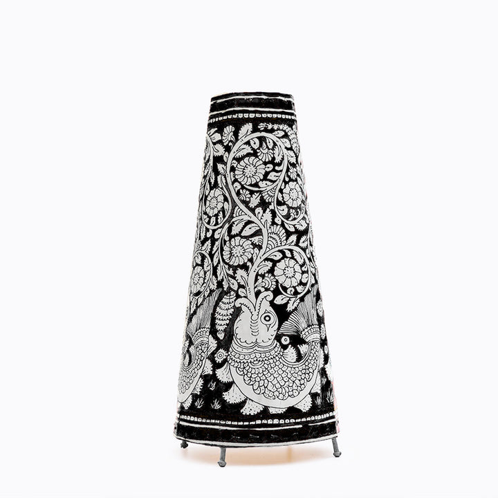 Hand Painted Fish Tholu Bommalata Medium Tabletop Lamp | 17 inches