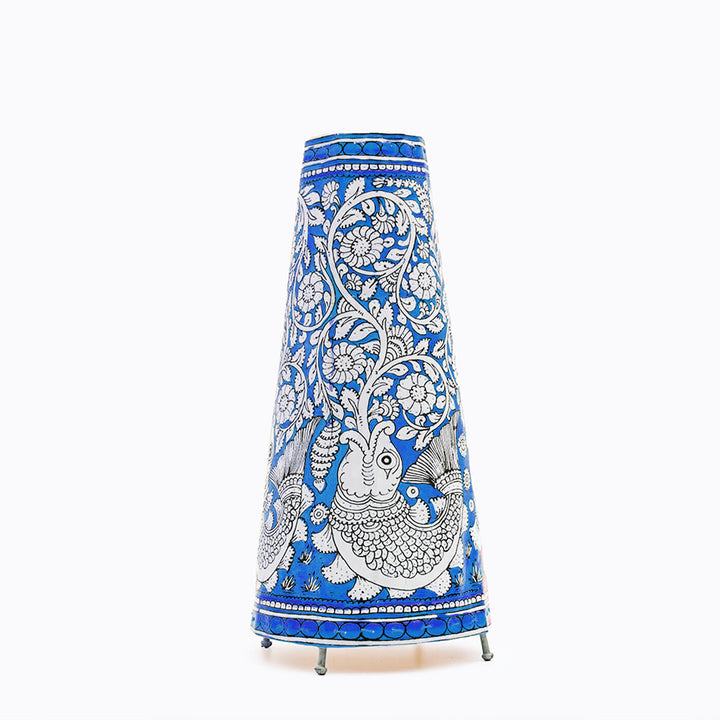 Hand Painted Fish Tholu Bommalata Medium Tabletop Lamp | 17 inches