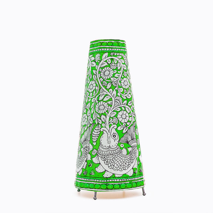 Hand Painted Fish Tholu Bommalata Medium Tabletop Lamp | 17 inches