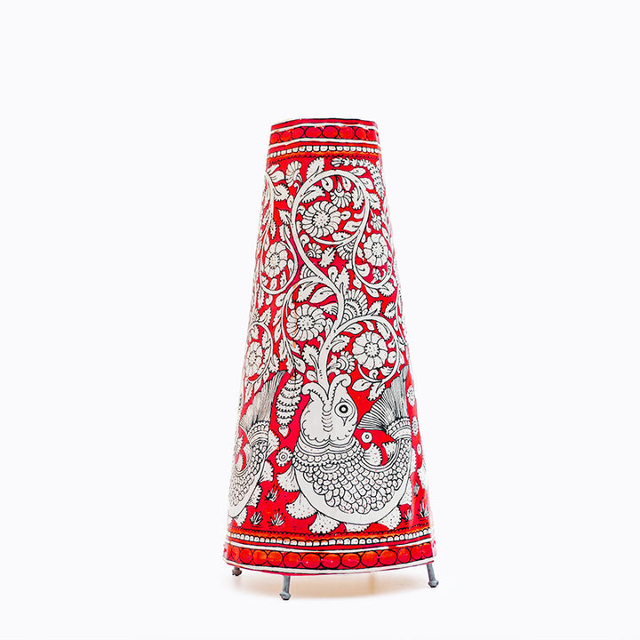 Hand Painted Fish Tholu Bommalata Medium Tabletop Lamp | 17 inches