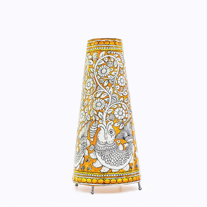 Hand Painted Fish Tholu Bommalata Medium Tabletop Lamp | 17 inches