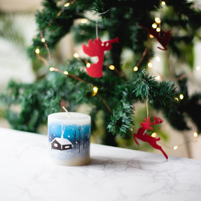 Hand-painted Festive Candle