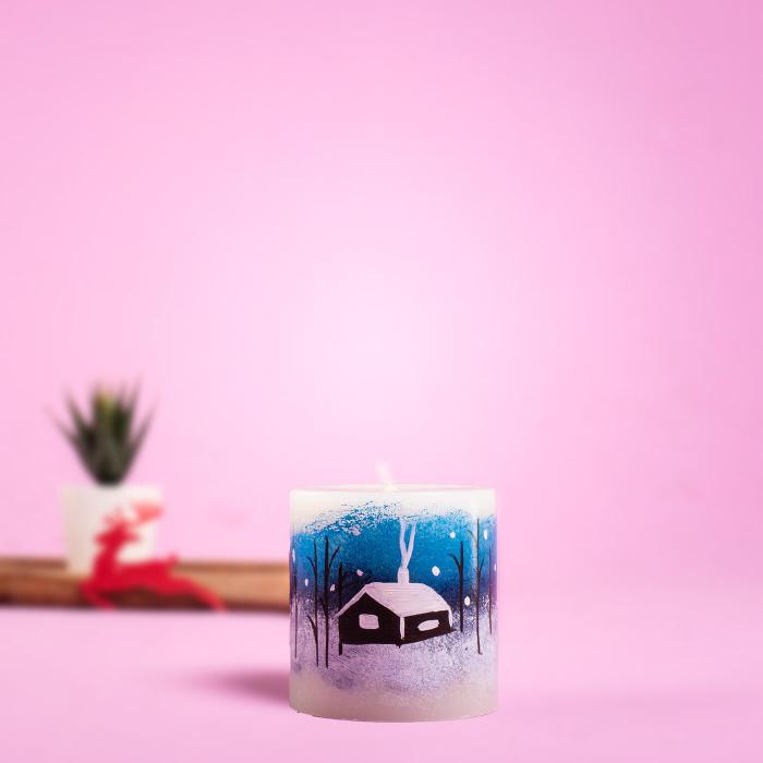 Hand-painted Festive Candle