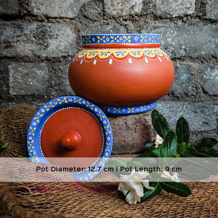 Handpainted Round Terracotta Pot