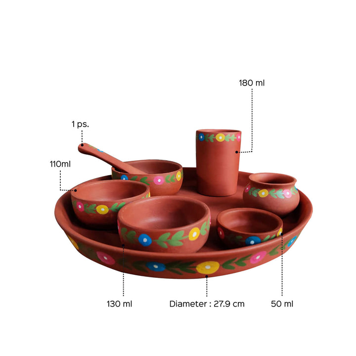 Handpainted Terracotta Thali Set