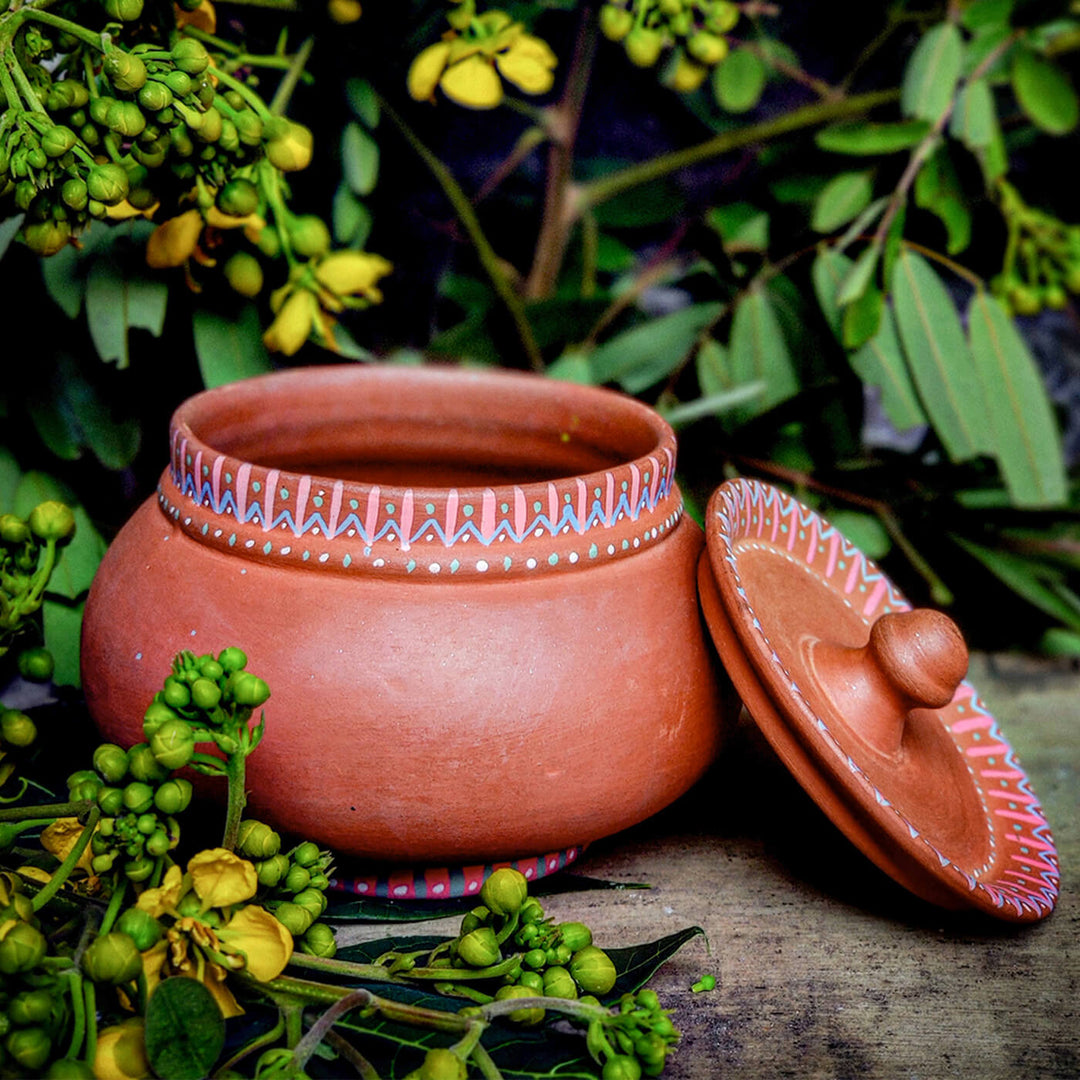 Handpainted Round Terracotta Pot