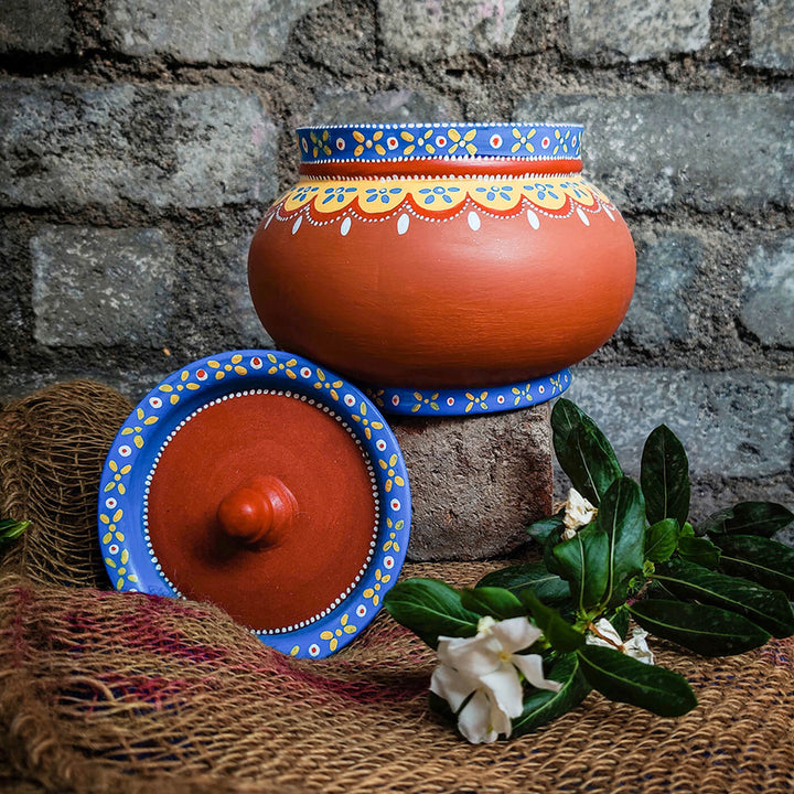 Handpainted Round Terracotta Pot