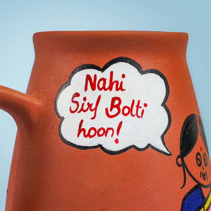 Handpainted Terracotta Mugs for Couples with Personalised Speech Bubbles - 200ml