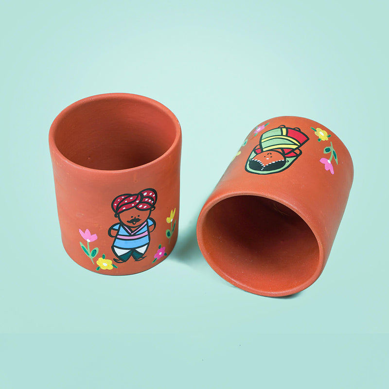 Handpainted Clay Planters with Regional Characters For Couples & Wedding Gifts