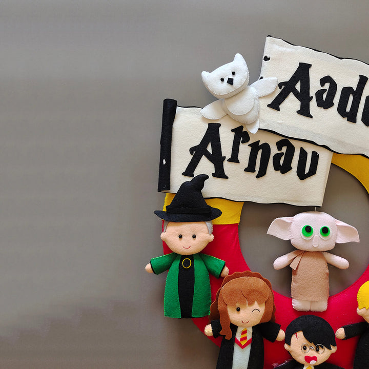 Hand-stitched Harry Potter Theme Kids Felt Nameplate For Siblings