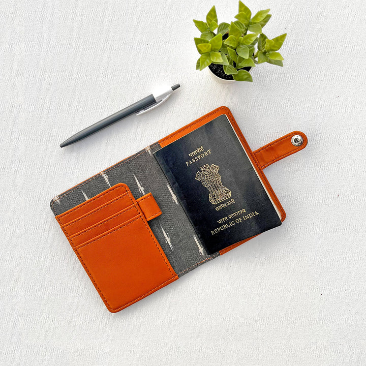 Personalized Faux Leather Passport Holder with Button Closure