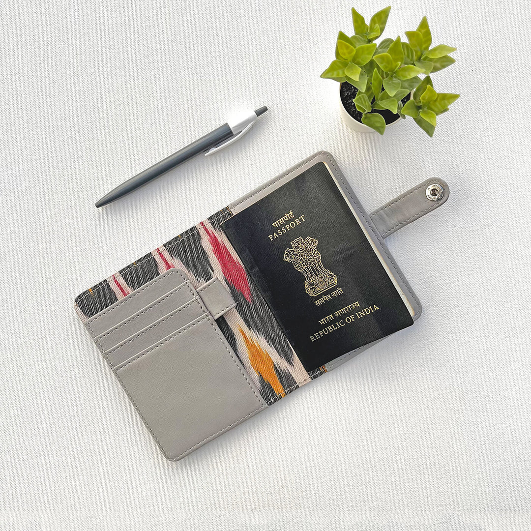 Personalized Faux Leather Passport Holder with Button Closure