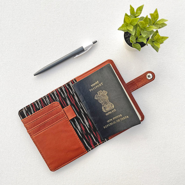 Personalized Faux Leather Passport Holder with Button Closure