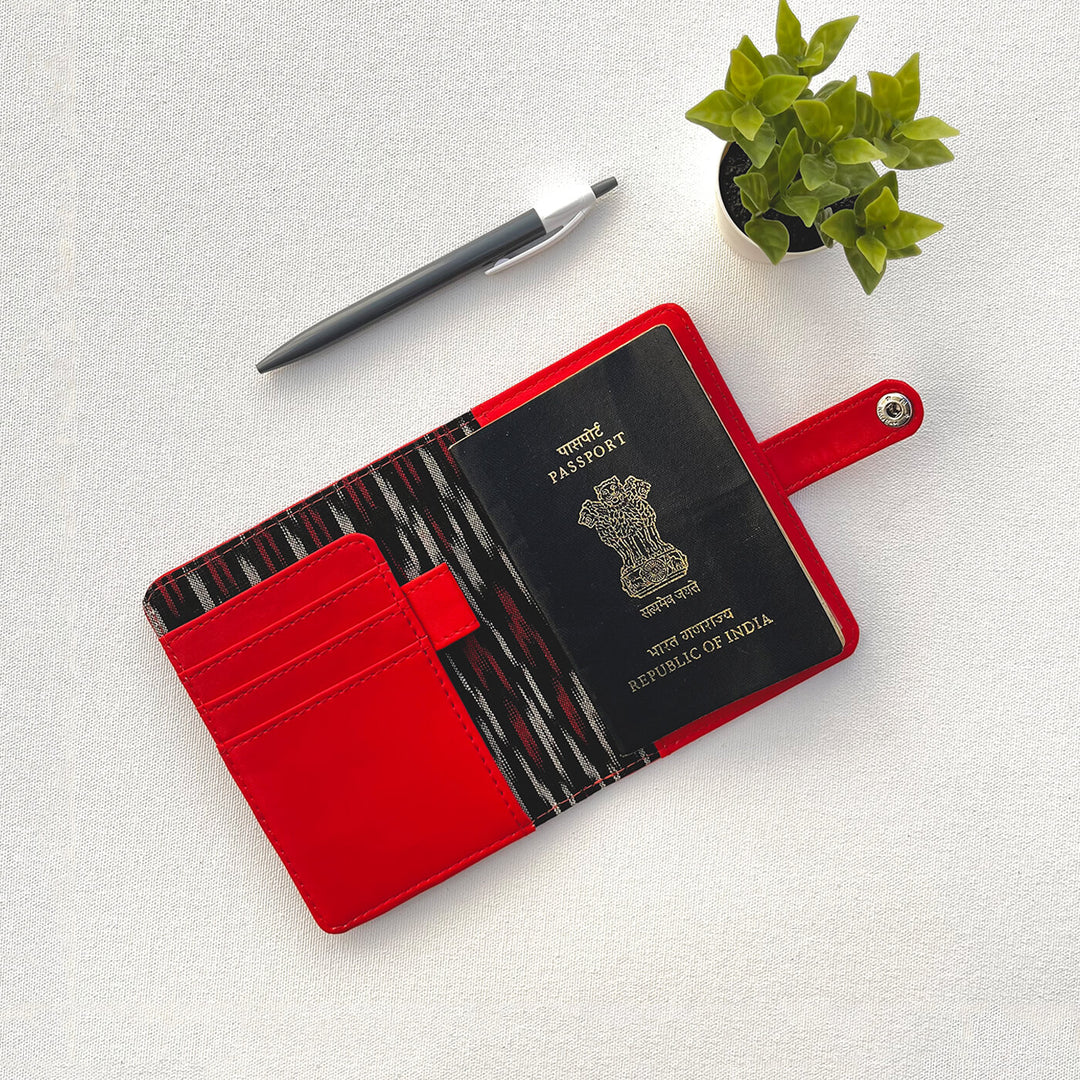 Personalized Faux Leather Passport Holder with Button Closure