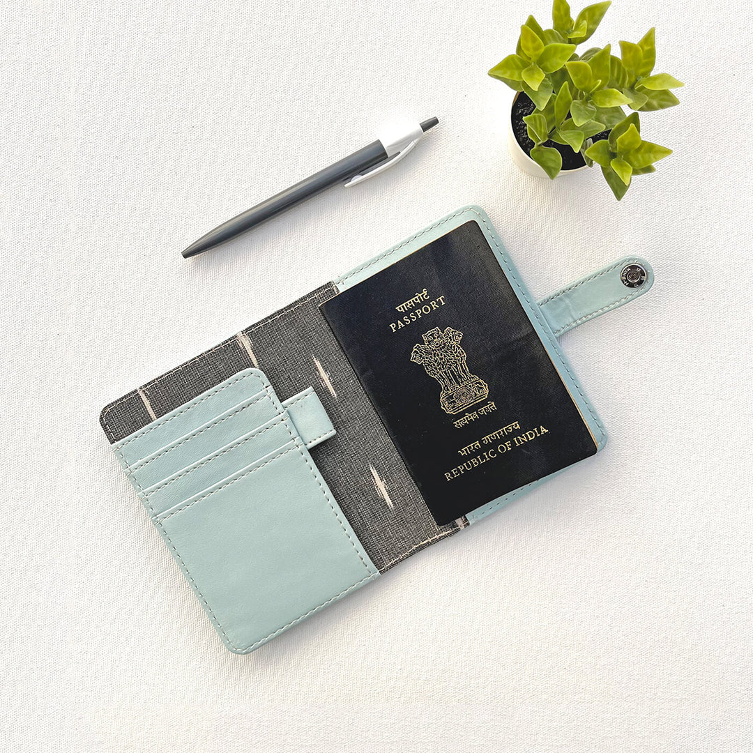 Personalized Faux Leather Passport Holder with Button Closure