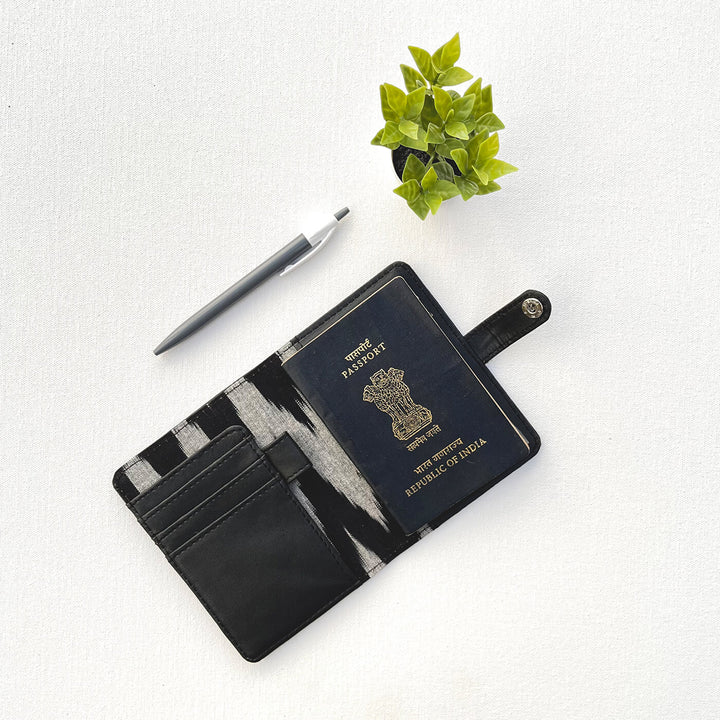 Personalized Faux Leather Passport Holder with Button Closure