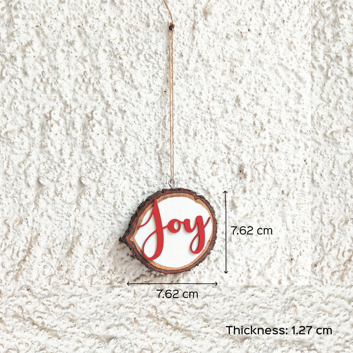 Handmade Joy Wooden Bark Wall Decor For Christmas Wall Decoration