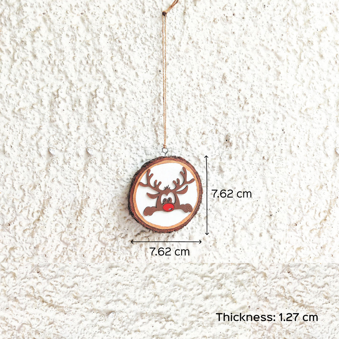 Handmade Reindeer Wooden Bark Wall Decor For Christmas Wall Decoration