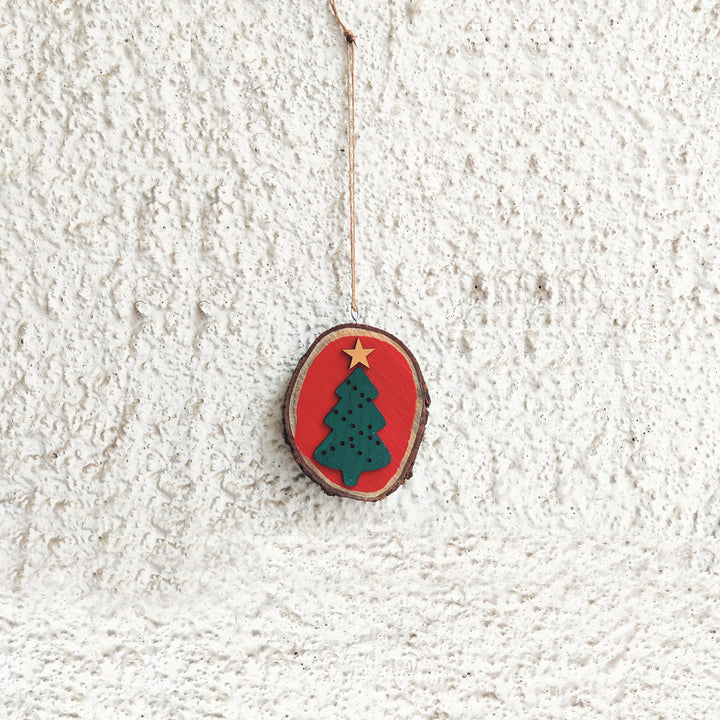 Handmade Xmas Tree Wooden Bark Wall Decor For Christmas Wall Decoration