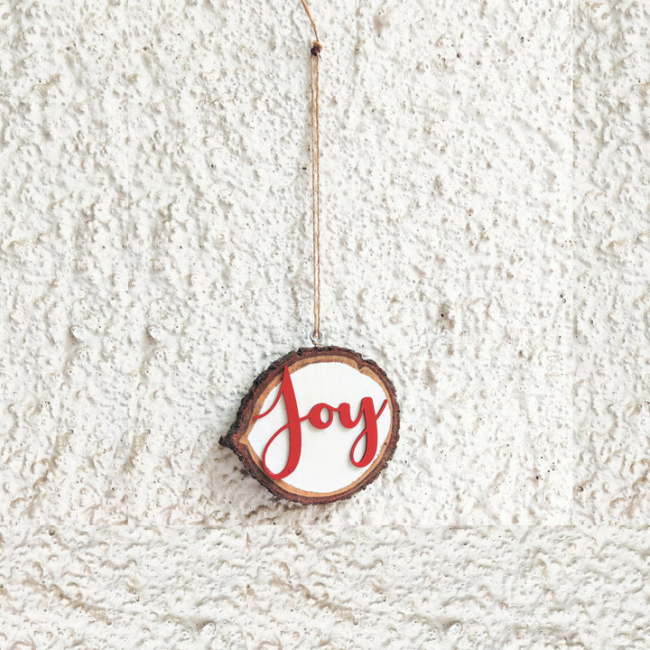 Handmade Joy Wooden Bark Wall Decor For Christmas Wall Decoration
