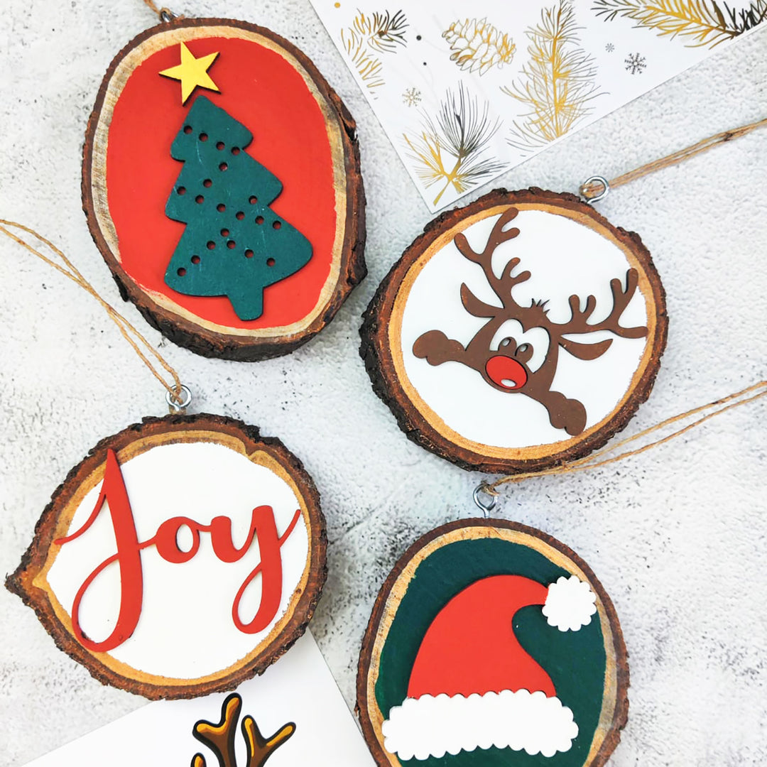 Handmade Joy Wooden Bark Wall Decor For Christmas Wall Decoration