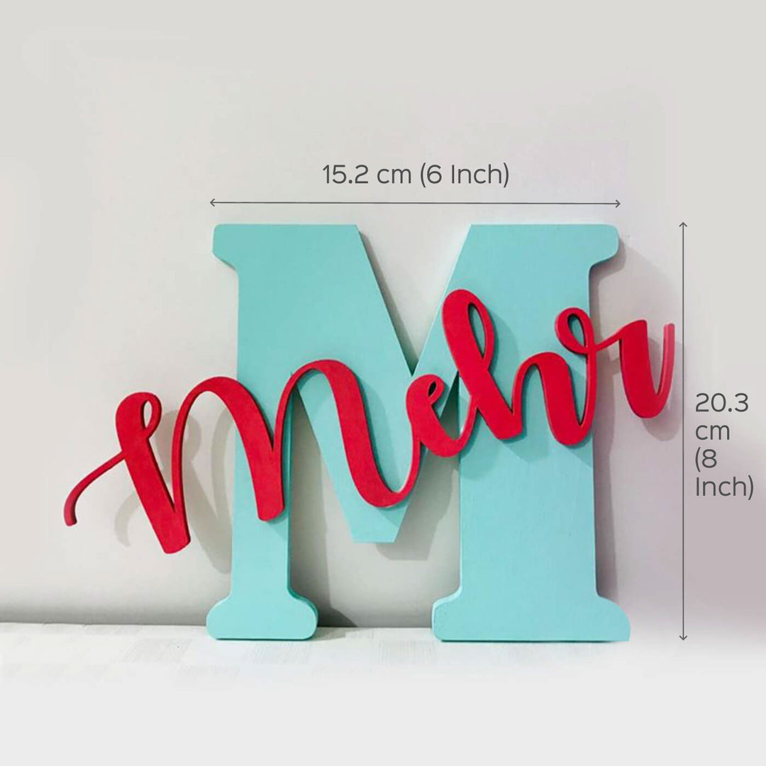 Buy Red and Yellow Hand-painted MDF Monogram Initial Nameboard Online ...