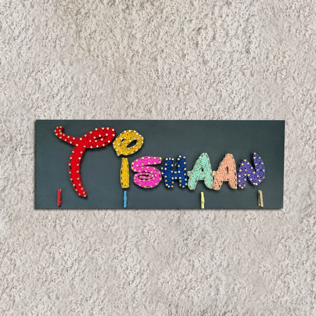 Multi-coloured Personalised String Art Name Plate