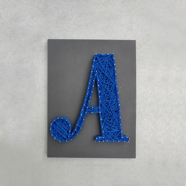 Personalised Alphabet String Art - Front View on Wall Panel