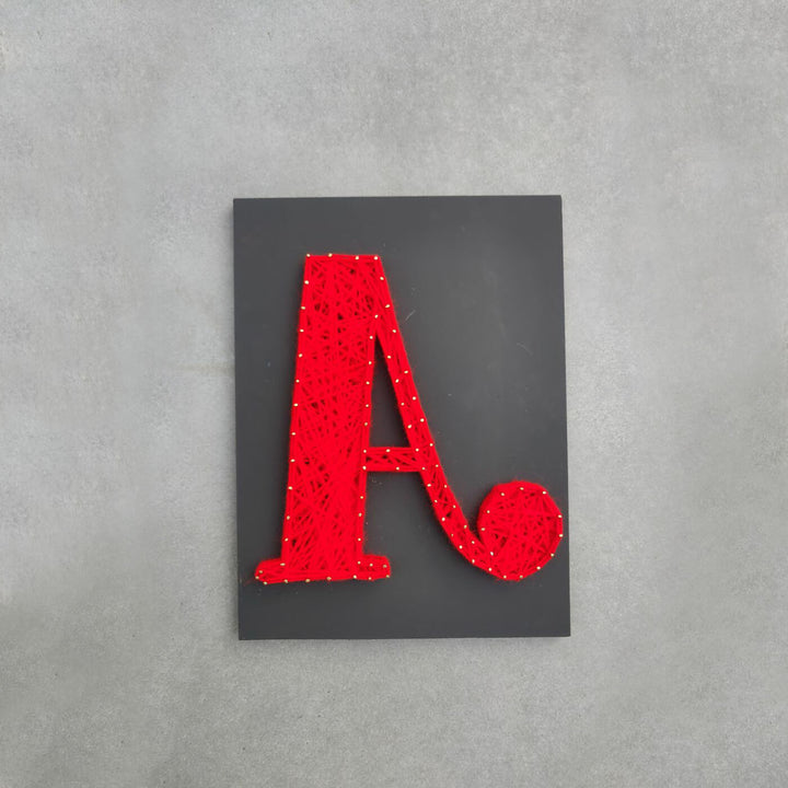 Personalised Alphabet String Art - Front View on Gray Background