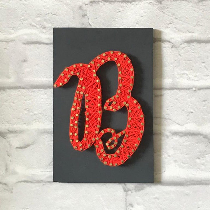 Personalised Alphabet String Art - Front View on Wall Background