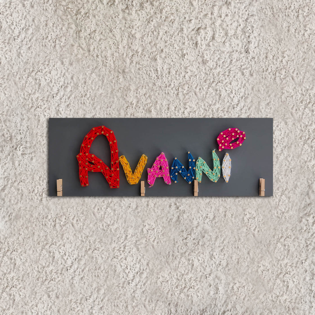 Multi-coloured Personalised String Art Name Plate