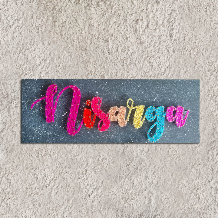 Colourful Personalised String Art Name Plate